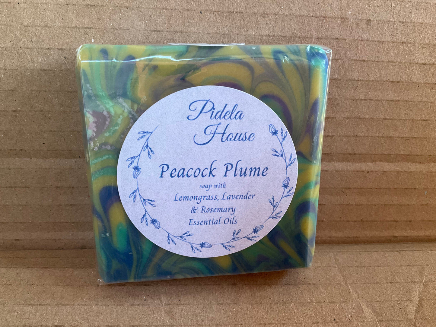 Peacock Plume soap bar with Lemongrass, Lavender & Rosemary Essential Oils