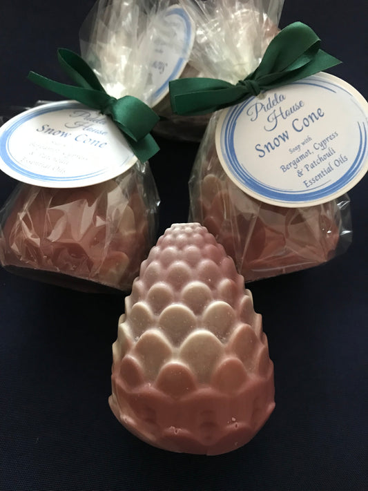 Snow Cone soap with Bergamot, Cypress & Patchouli Essential Oils