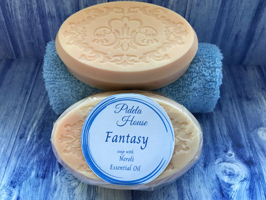 NEW! Fantasy oval lace design soap bar with Neroli Essential Oil